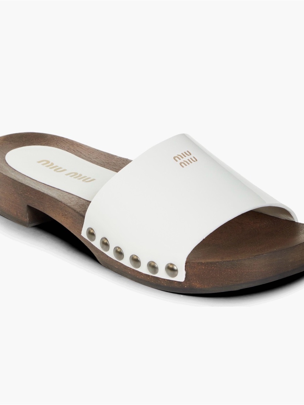 NEW Miu Miu patent leather clog sandals